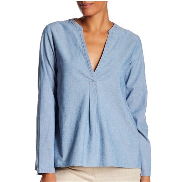 Theory Chambray Top - sz S - Picture 1 of 4